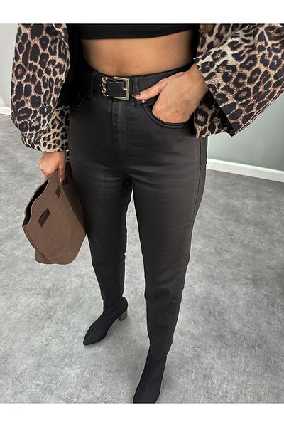 ESRAHELVACI Black Coated Cut-Cut Trousers