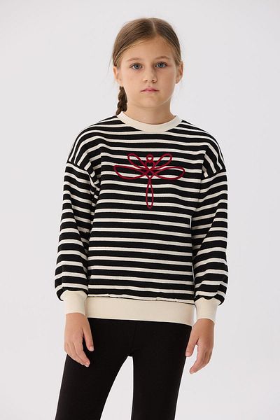 Tyess Basic Bg Store Girl's Striped Sweatshirt