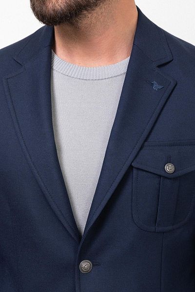Mcr Straight Slim Fit Mono Collar Pocket Pocket Men's Jacket Navy Blue - 40327.23K