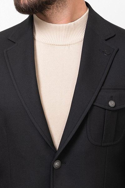 Mcr Straight Slim Fit Mono Collar Pocket Pocket Men's Jacket Black - 40327.23K
