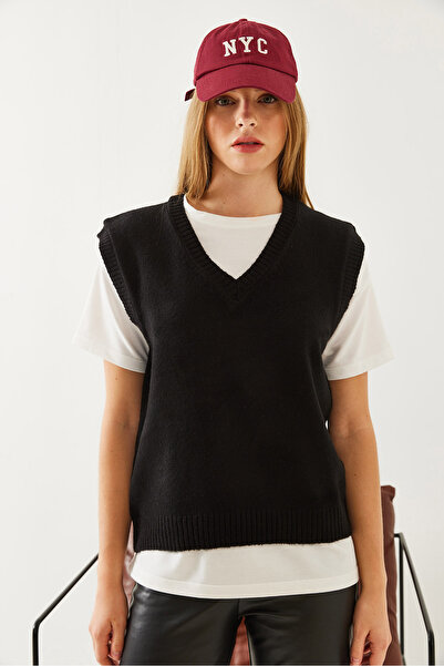 Bianco Lucci Women's V-Neck Knitwear Sweater 20246252