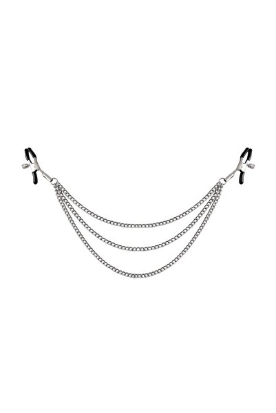 Pamuktenim Siyah Zincirli Göğüs Ucu Sıkıştırıcı Nipple Clamp