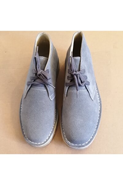 Butik Tülin Kadın hakiki deri süet gri deri iç astarlı kaymaz kauçuk tabanlı ...