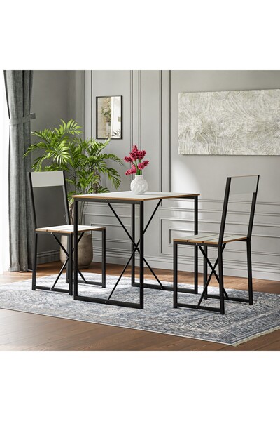 eportatif Mutfak Masası 2 Kişilik Balkon Masa Takımı Beyaz 1490