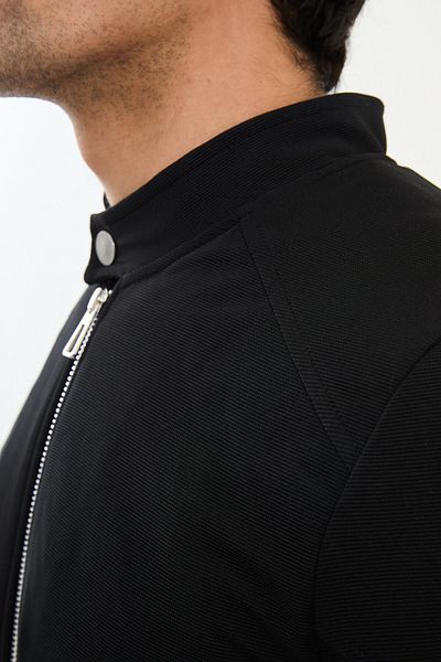 Mcr Straight Slim Fit Judge Collar Men's Coat Black - 39626.24K