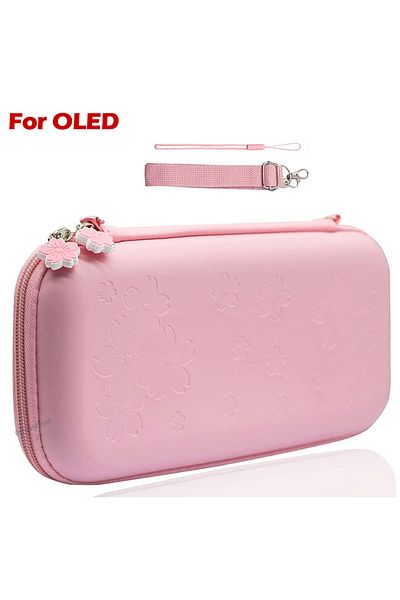 Choice For Oled For Ns Pink Sakura Flower Shell Portable Carry Bag For Switch Oled Pu Waterproof Pouch Case