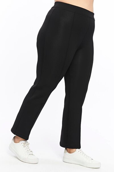 Zer Otantik Front Stitched Diving Large Size Trousers Black