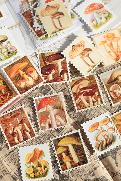 Scrapbook Stamp Series Pul Sticker (18 adet) / Vintage Scrapbook, Journal