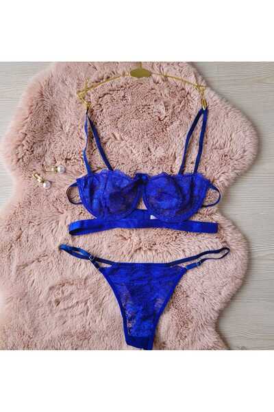 BLUE AVCI LINGERIE Σετ μπλε σουτιέν Saks