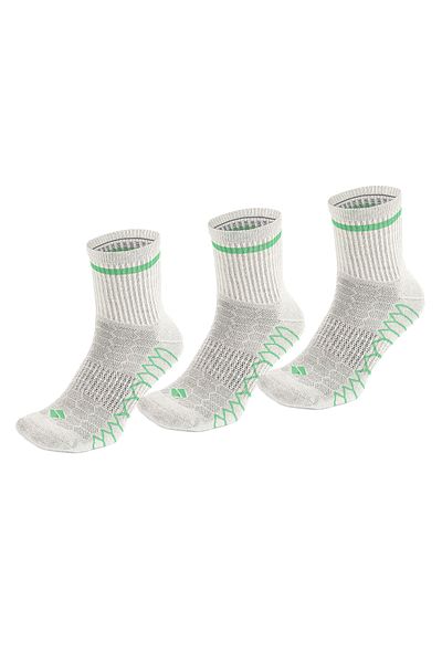 Bonny Silver Odor-Free Running and Walking Women's Green Socket Silver Socks-3 Pack
