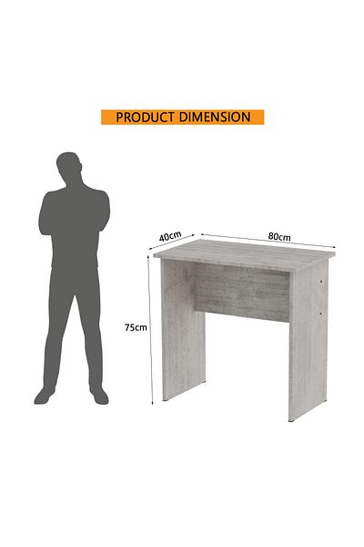 Mahmayi Modern MP1 Study Table 80x40 Plain Desk,Light Grey Chicago Concrete