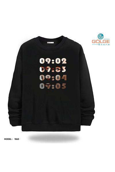 Gölge Store Унисекс суитшърт с щампа на Ататюрк и кръгло деколте с 2 нишки
