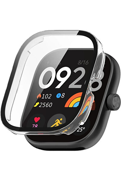 mimtec Redmi Watch 4 Compatible Glass Screen Protector and Case 360 Full Protection Case Cover