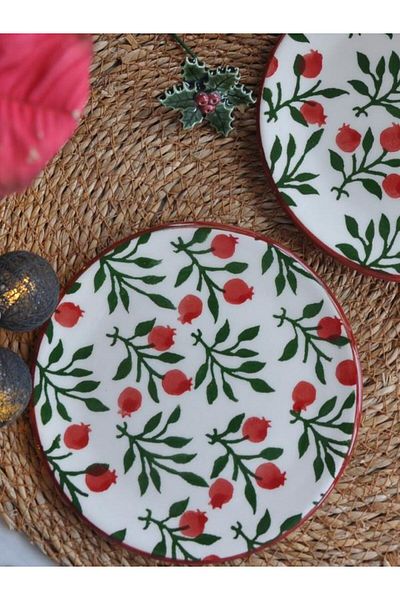 M'art Home New Year 2025 Pomegranate Flower Mini Set of 6 - 15 Cm.