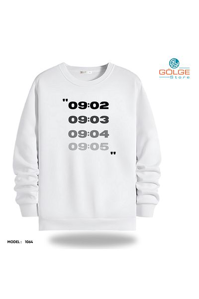 Gölge Store Φούτερ Unisex με στάμπα Ataturk Slimfit Crew Neck 2 νήματα