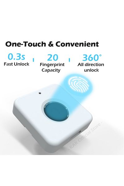 Choice KAK Biometric Fingerprint Lock White Anti-theft Smart Drawer Lock 30x30mm Keyless Fingerprint Sec...