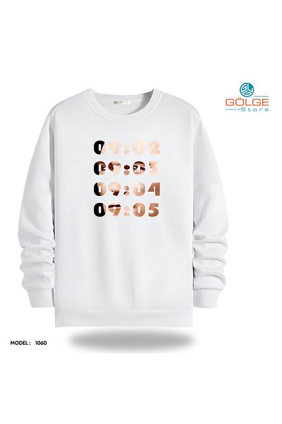 Gölge Store Φούτερ Unisex με στάμπα Ataturk Slimfit Crew Neck 2 νήματα