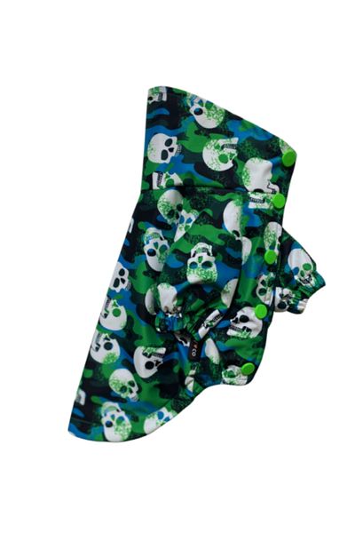 GedyCo Skull Camo Fleece Small Breed Dog Raincoat