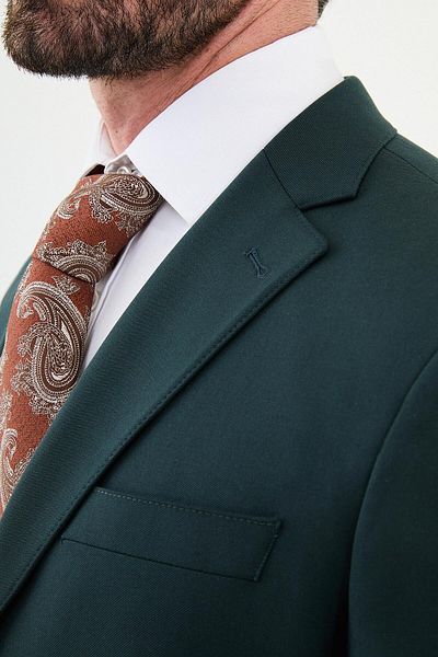 Mcr Straight Slim Fit Mono Collar Classic Men's Suit Khaki - 45356.24K
