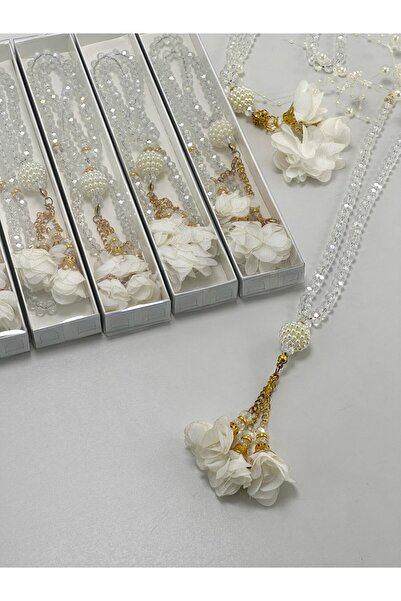 Deniz Elmasları Dowry, Gift, Baby Shower, Crystal Prayer Beads Set Boxed Hajj, Umrah Return Gift