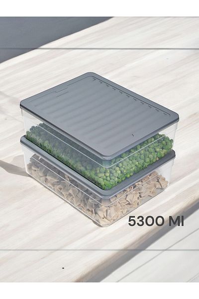 Nesto Home Set of 2 Refrigerator and Microwave Storage Containers with 5300 ml Capacity - 2Xx5300