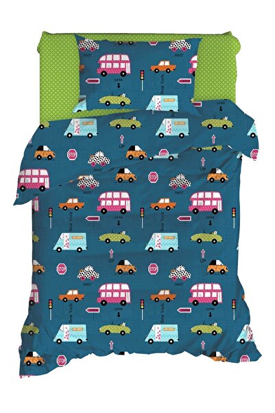 Eponj Home Paula Blue Single Easy-Iron Duvet Cover Set