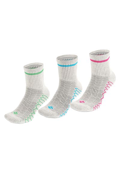 Bonny Silver Odor-Free Running and Walking Women's Mixed Socket Silver Socks - Pack of 3