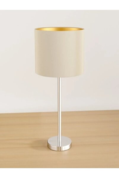 yamsan Leola Gold Ayak Beyaz Slindir Şapka Modern Abajur Gece Lambası