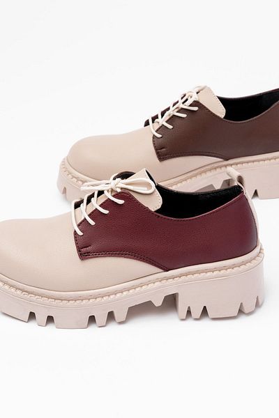 Moda Asmira 868-754 Beige Garni Laced Daily High-Sole Loafer Shoes