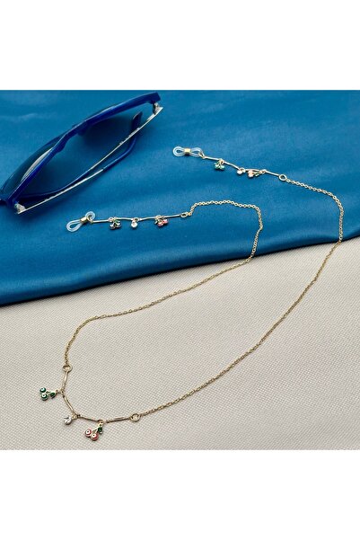 Opia Takı & Aksesuar Steel Evil Eye Beaded Cherry Glasses Rope