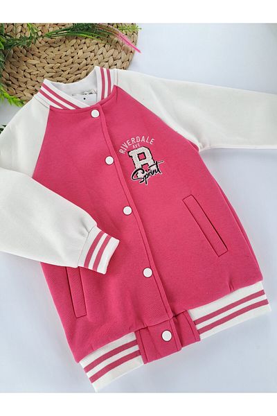 Butik Girl's College Vest Cardigan with Fleece Inside