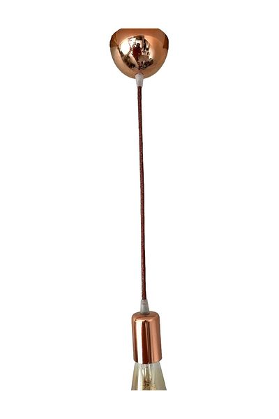 CONANA 70cm Plastic - Pendant Tulip Lamp Holder, Fabric Cable, Copper Color, Bulb Not Included