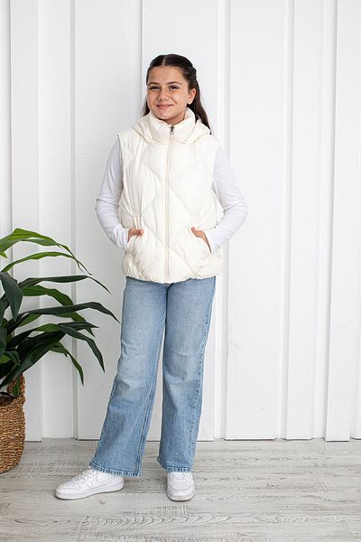 Aymer Vestă albă unisex pentru copii