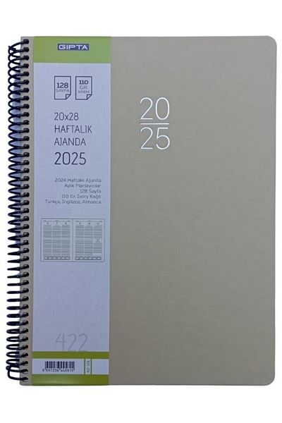 Gıpta 2025 Model Spiral Weekly Agenda - Hard Cover 20*28 cm 422-Sek