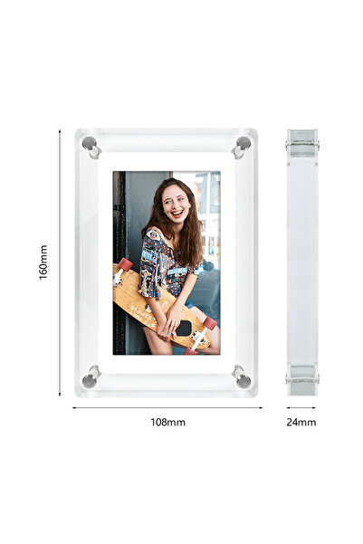 Choice Clear Acrylic Digital Photo Frame 5 Inch 1200mAh Vertical Display IPS Screen 4G Memory Battery Porta