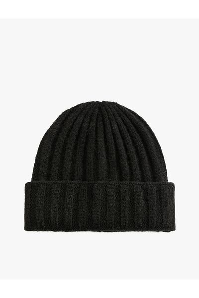 Koton Basic Knitted Beret with Fold Detail