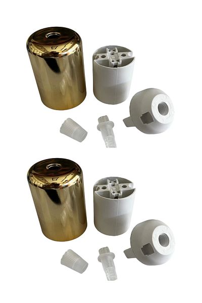 CONANA Gold ColorEd LampholdEr Tulip and E27 LampholdEr - Set of 2 Plastic