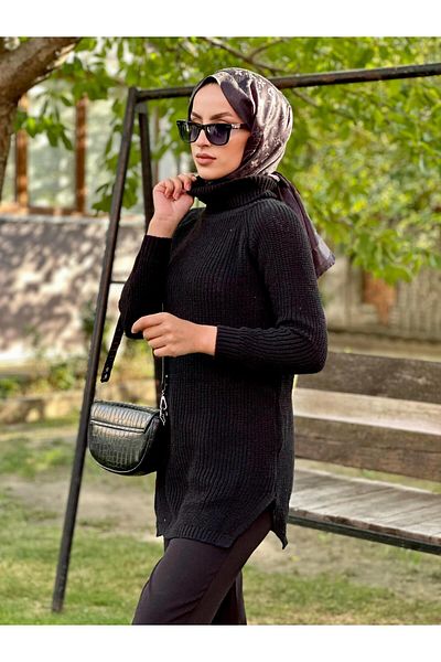 Nergis Neva Butik πλεκτό τουνίκ με κουκούτσι