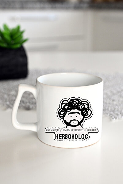 IVART Herbokolog-Hiç Kimsenin Bir Şey Bilmediği Tasarım Baskılı Beyaz Porsele...