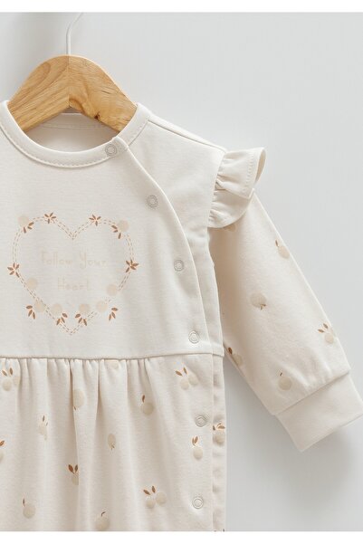 Caramell 100% Cotton Baby Girl Jumpsuit - with Booties and Non-Cotton (1-3, 3-6, 6-9, 9-12 Months)