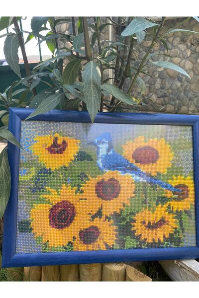 HOBİ El Yapımı Boncuk Tablo-ayçiçek