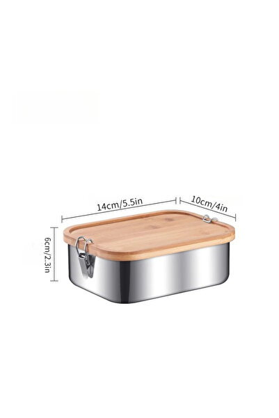 Choice علبة غداء صغيرة جديدة من الفولاذ المقاوم للصدأ 304 بغطاء من الخيزران، ...