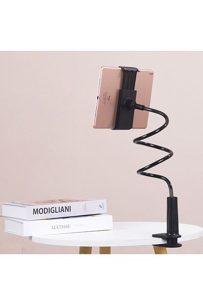 Vikefon black Tablet Holder Stand Bed Adjustable Flexible Arm Tablets Mount Clamp on Table For iPad Air Mini