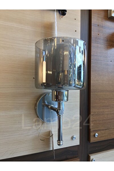 Lamp24 Krom Aplik Füme Camlı