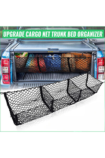 Choice 3 Pockets Cargo Net Stretchy Trunk Storage Organizer Net Heavy-Duty Lu...