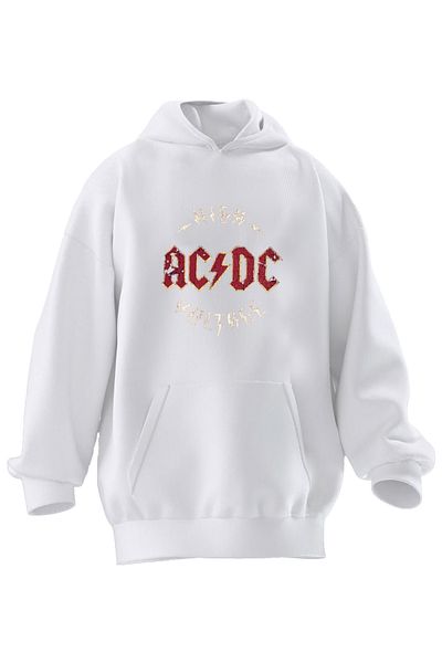 NMG TEKSTİL Φούτερ Unisex Premium Βαμβακερό Λευκό High Adcd με κουκούλα με 3 νήματα