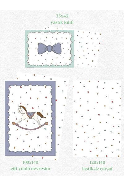 Zezig Premium Masal Serisi - Sallanan At Bebek Nevresim Takımı