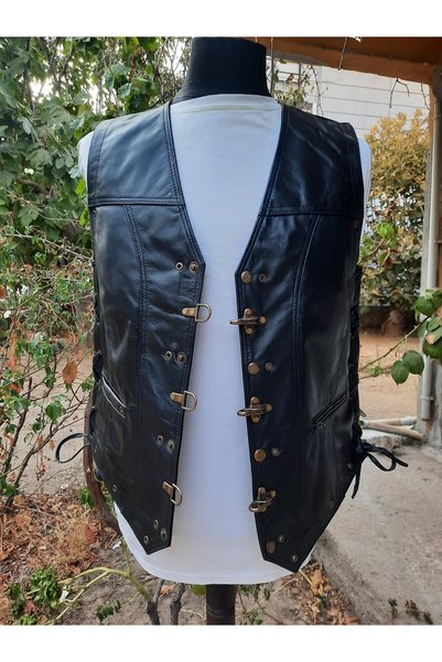 ArdaStilDeri Genuine Leather Biker Chopper Leather Vest