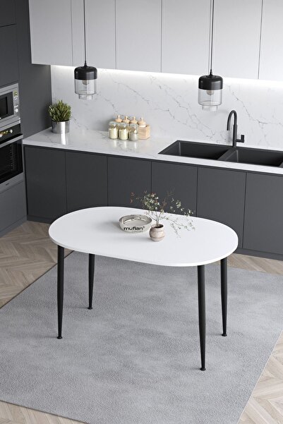 Mufian Concept Melinda 70x110 Cm İskandinav - Bohem Oval Beyaz Yemek - Mutfak...