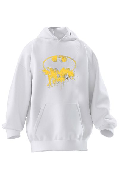 NMG TEKSTİL Φούτερ με κουκούλα Unisex Premium από βαμβακερό λευκό ρόπαλο με λογότυπο με 3 νήματα